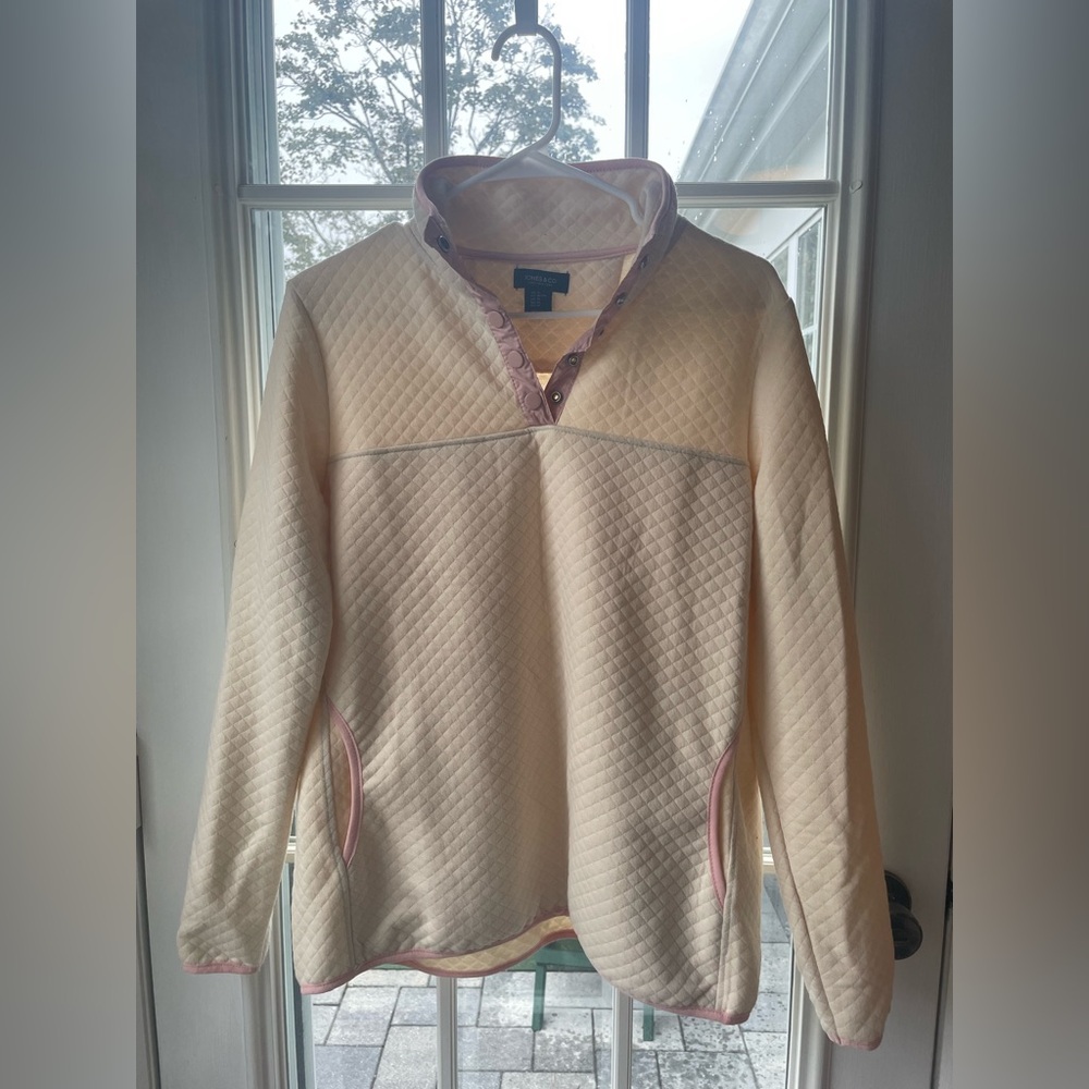 Jones & Co Quilted Cream and Pink Jacket